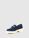 Loafers com Apliques Metálicos em Azul Marinho